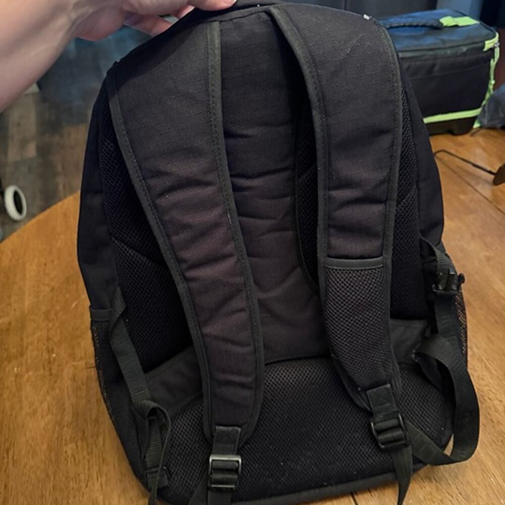 Black Laptop Backpack Travel School Work Carry On Multi Pocket - Picture 2 of 2